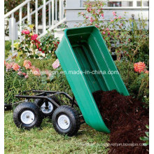 Chariot à outils en plastique de jardin de main de dump de quatre roues